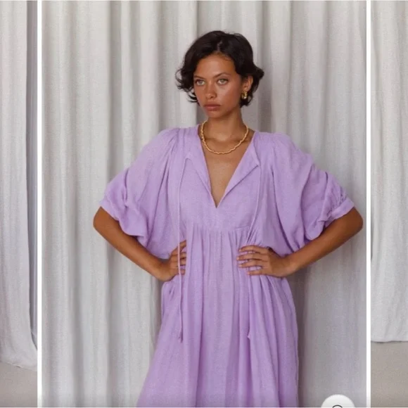 NWT 💜Daughters of India Kyra Midi Dress in Lilac💜 - Picture 2 of 13